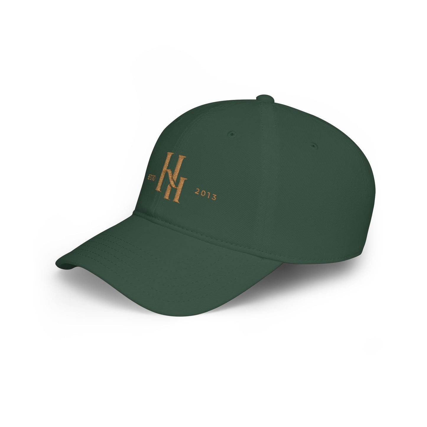 Low Profile Baseball Cap with Gold 'H' Monogram (ESTD 2018)