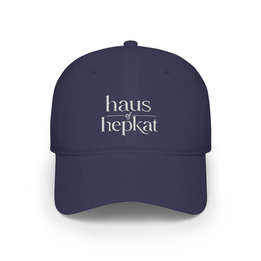 Haus of Hepkat Embroidered Baseball Cap — Gothic Logo Low Profile Hat