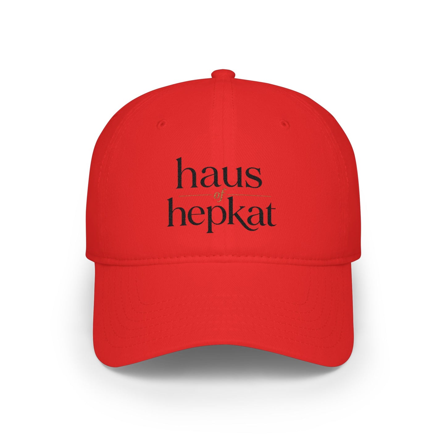 Baseball Cap — 'haus hepkat' Minimalist Red Low-Profile Hat