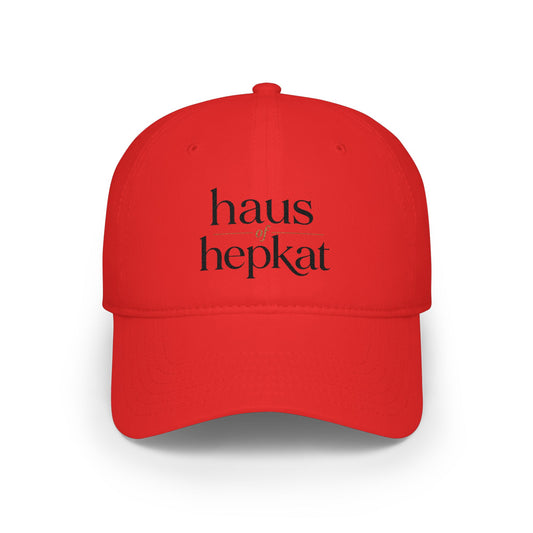 Baseball Cap — 'haus hepkat' Minimalist Red Low-Profile Hat