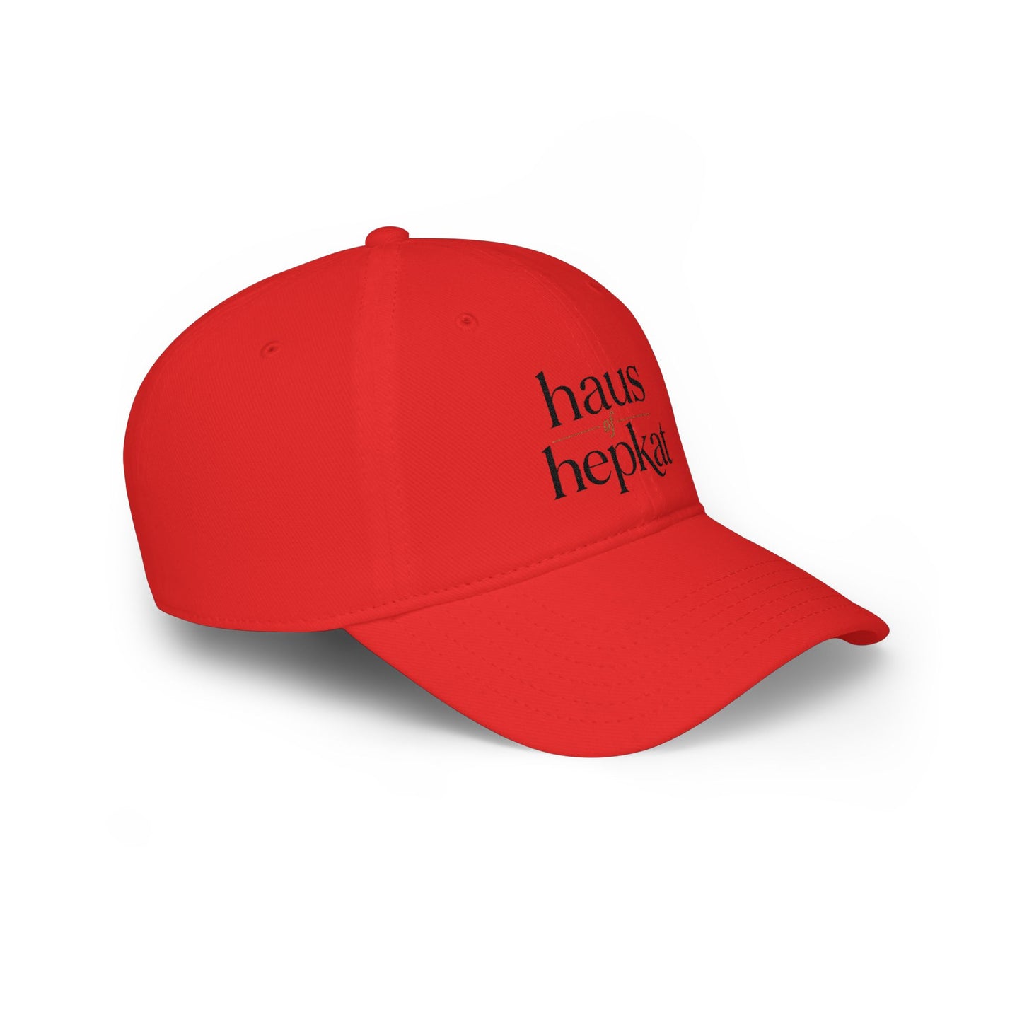 Baseball Cap — 'haus hepkat' Minimalist Red Low-Profile Hat